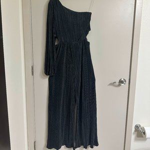 Women's Large One Shoulder Black Jumpsuit